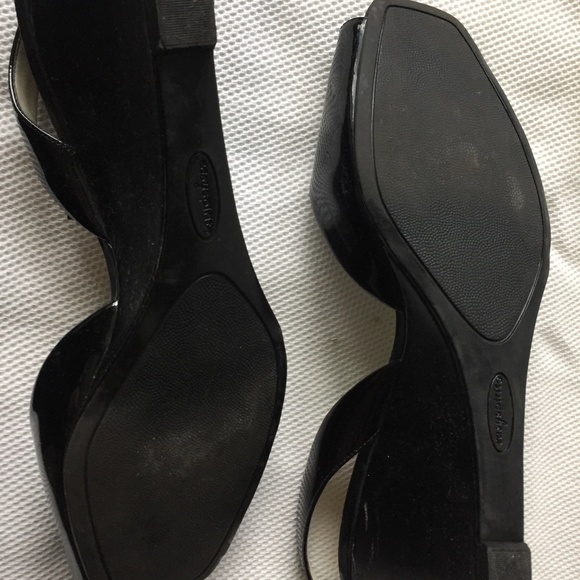 Patent Leather Sling-Back Wedge Sandals - Picture 7 of 8